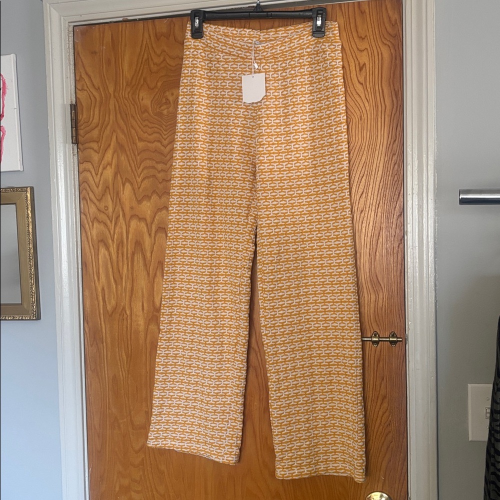 Yellow Patterned Women's Pants - Picture 7 of 9